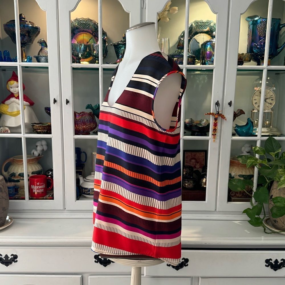 J. Crew Multicolor Satin Top Size 2 - Picture 3 of 7